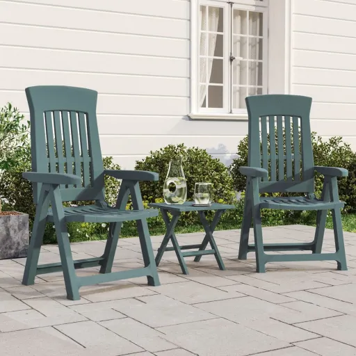 Cadeiras de Jardim Reclináveis   PP Verde (2 pcs)