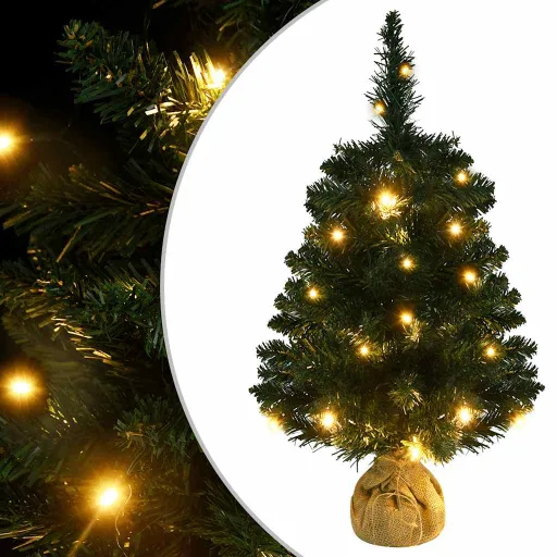 Árvore de Natal Artificial Pré-Iluminada + Suportes PVC Verde