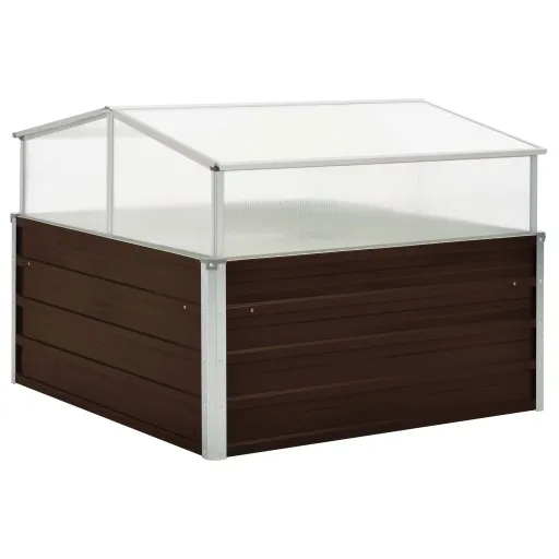 Estufa 100x100x85 cm Aço Galvanizado Castanho