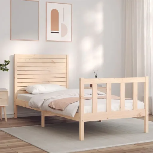 Cama Sem Colchão 100x200 cm Madeira de Pinho Maciça