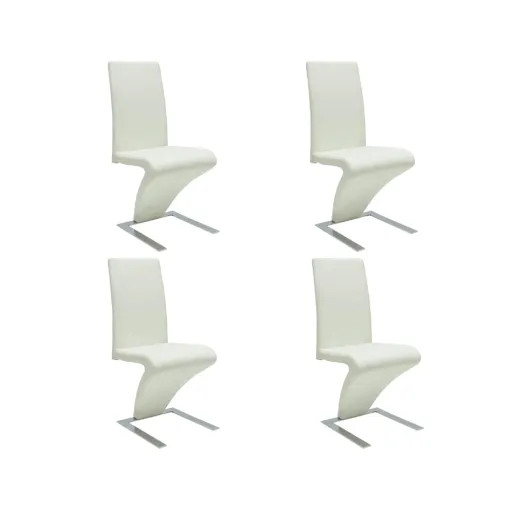 Cadeiras de Jantar   Couro Artificial Branco (4 pcs)