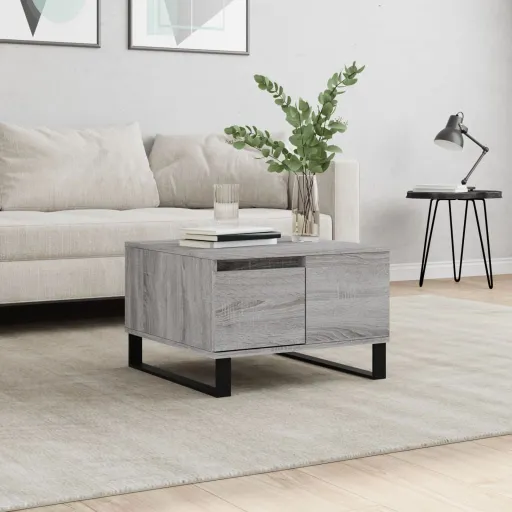 Mesa de Centro 55x55x36,5 cm Derivados de Madeira Cinza Sonoma