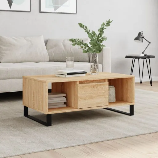 Mesa de Centro 90x50x36,5 cm Derivados Madeira Carvalho Sonoma