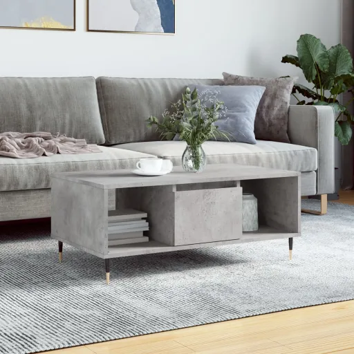Mesa de Centro 90x50x36,5 cm Derivados Madeira Cinzento Cimento