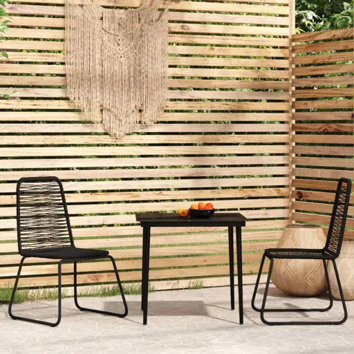 Conjunto de Jantar para Jardim Preto (3 pcs)