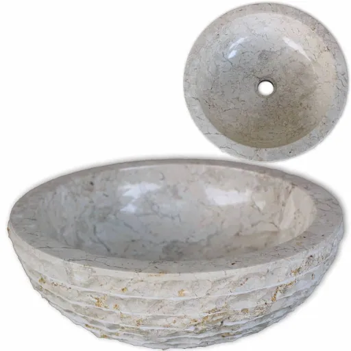 Lavatório em Mármore 40 cm Creme