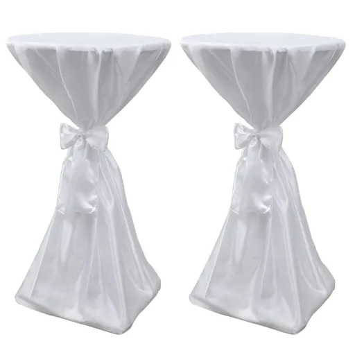 Toalha de Mesa com Fita, 70 cm / 2 Peças, Branca