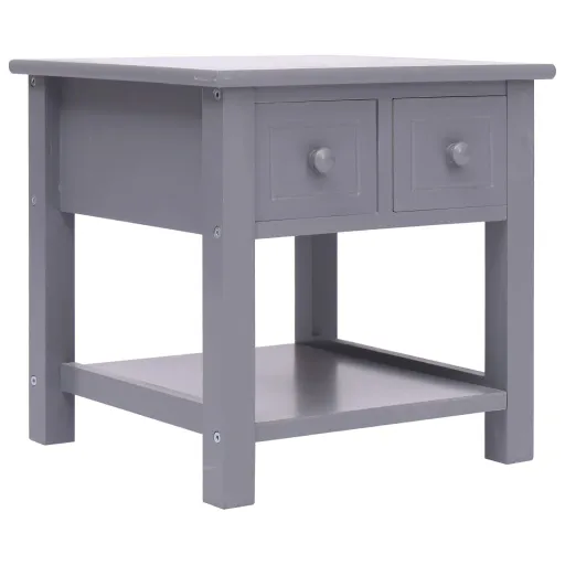 Mesa de Apoio 40x40x40 cm Madeira de Paulownia Cinzento