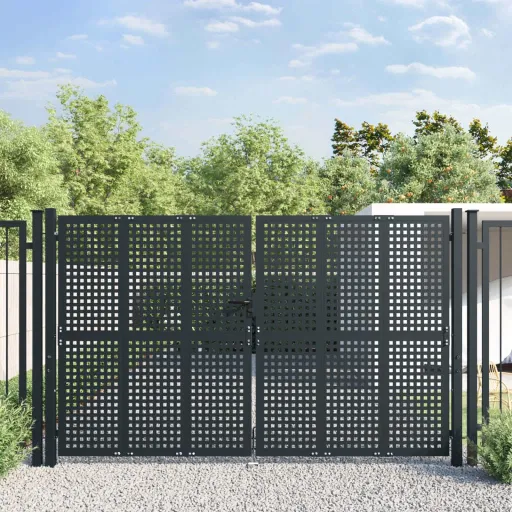 Portão de Jardim em Aço Antracite 300x175 cm