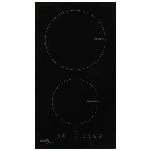 Placa de Indução com 2 Discos Controlo Tátil Vidro 3500 W