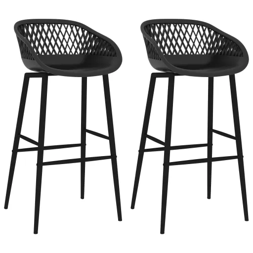 Cadeiras de Bar   Preto (2 pcs)