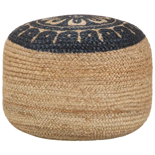 Pufe Artesanal 45x30 cm Juta Azul