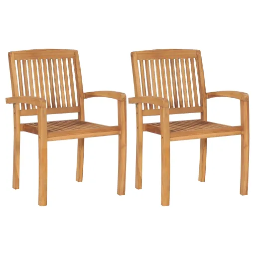 Cadeiras de Jantar Jardim Empiháveis   Madeira Teca Maciça (2 pcs)