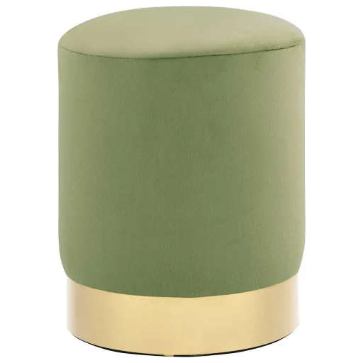 Banco 28 x 36 cm Veludo Mostarda e Dourado