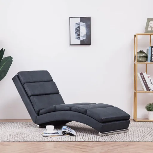 Chaise Longue Camurça Artificial Cinzento
