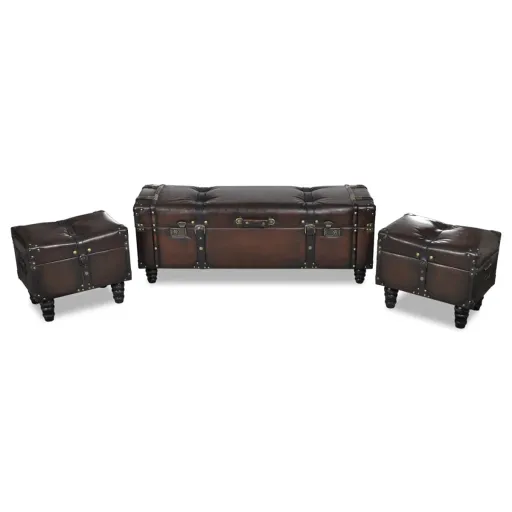 Conjunto Bancos de Arrumação   Castanho  (3 pcs)