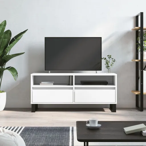 Móvel de TV 100x34,5x44,5 cm Derivados de Madeira Branco