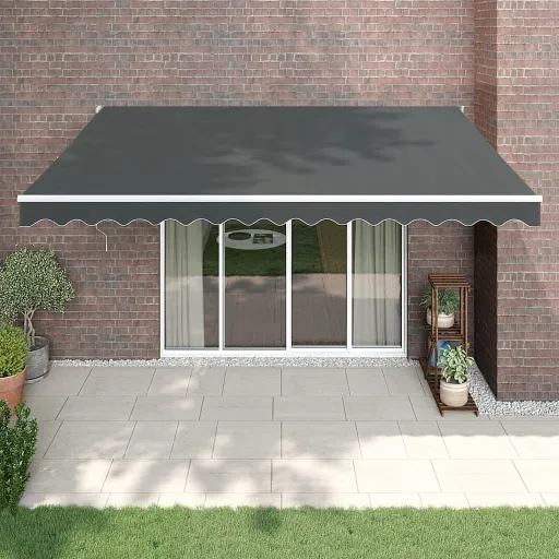 Toldo Retrátil 4,5x3 m Tecido e Alumínio Antracite