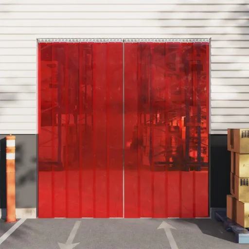 Cortina de Porta 300 mm x 2,6 mm 10 m PVC Vermelho