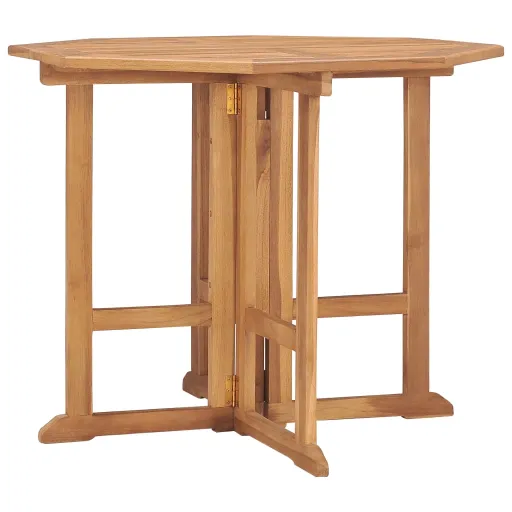 Mesa de Jantar p/ Jardim Dobrável 90x90x75 cm Teca Maciça