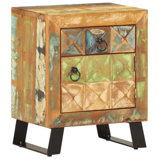 Mesa de Cabeceira 40x30x50 cm Madeira Recuperada Maciça