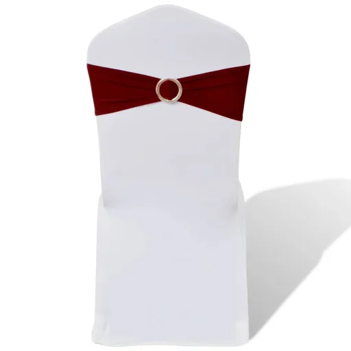 Banda Decorativa para Cadeira, Elástico, Bordeaux com Fivela Diamante