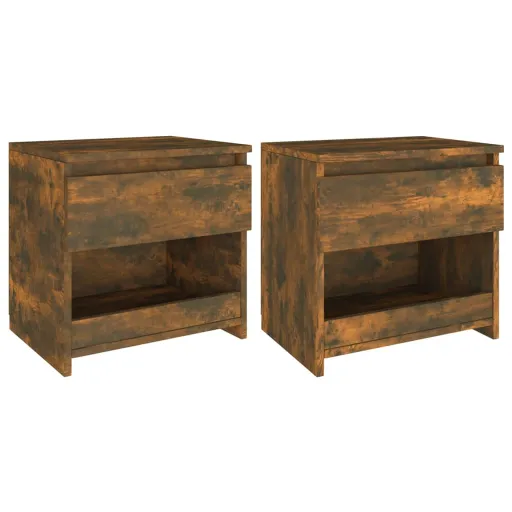 Mesa Cabeceira   40x30x39cm Derivado Madeira Carvalho Fumado (2 pcs)