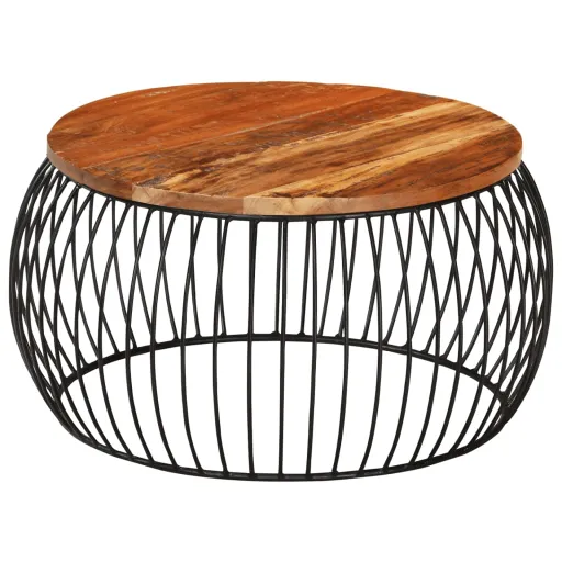 Mesa de Centro Ø68 cm Madeira Recuperada Maciça