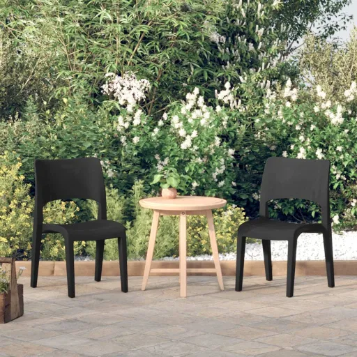 Cadeiras de Jardim   Polipropileno Antracite (2 pcs)