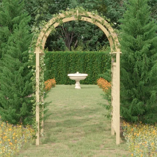 Arco com Treliça 141x97x243 cm Pinho Maciço Impregnado