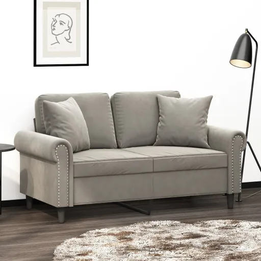 Almofadas Decorativas   40x40 cm Veludo Cinzento-Claro (2 pcs)