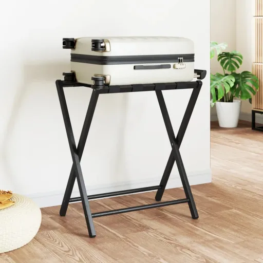 Suporte de Bagagem 68,5x38x58 cm Bambu Preto