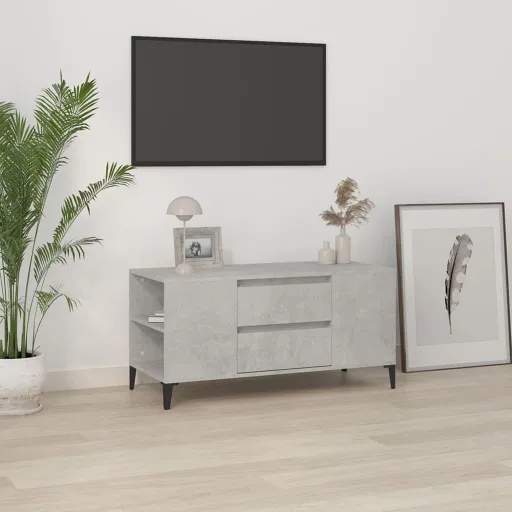 Móvel p/ TV 102x44,5x50 cm Derivados Madeira Cinzento Cimento