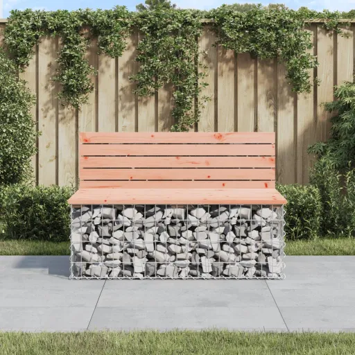 Banco Jardim Design Gabião 103x70x65 cm Madeira Douglas Maciça