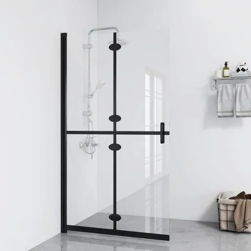 Divisória Chuveiro Dobrável 70x190 cm Vidro Transparente ESG