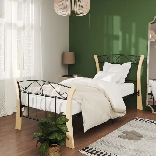 Estrutura de Cama 90x200 cm Metal Preto