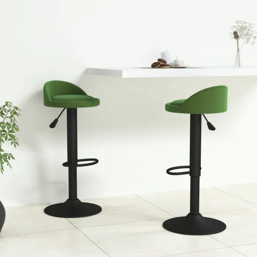 Bancos de Bar   Veludo Verde-Escuro (2 pcs)
