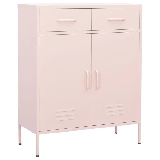 Armário de Arrumação Aço 80x35x101,5 cm Rosa