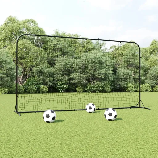 Rede de Ressalto de Futebol 366x90x183 cm PEAD Preto