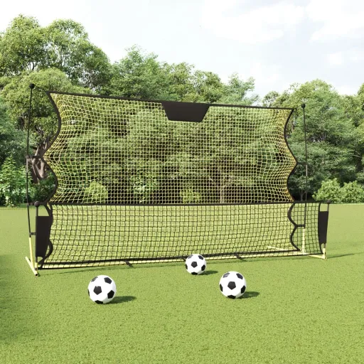 Rede de Ressalto Futebol 183x85x120 cm Poliéster Preto/Amarelo