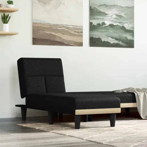 Chaise Longue Tecido Preto
