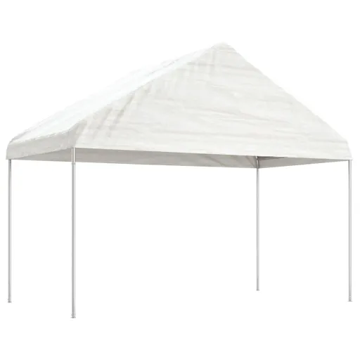 Gazebo com Telhado 4,08x2,23x3,22 m Polietileno Branco