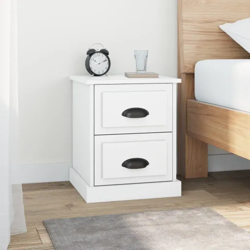Mesa de Cabeceira 39x39x47,5 cm Derivados de Madeira Branco