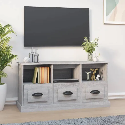 Móvel de TV 100x35x50 cm Derivados de Madeira Cinzento Sonoma