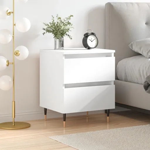 Mesa de Cabeceira 40x35x50 cm Derivados de Madeira Branco