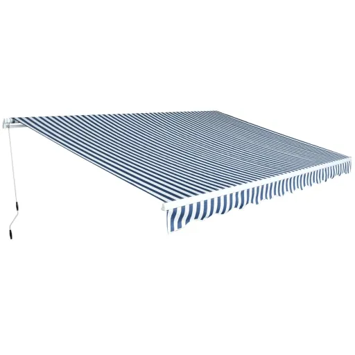 Toldo Dobrável Manual 450 cm Azul/Branco