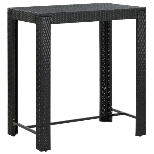 Mesa de Bar para Jardim 100x60,5x110,5 cm Vime PE Preto