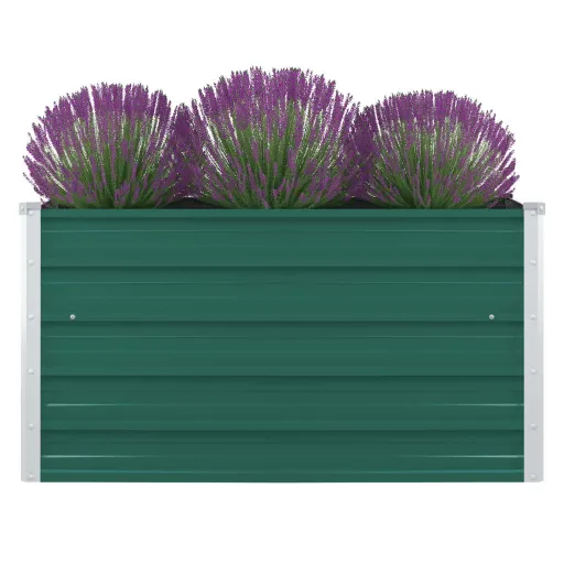 Canteiro Jardim Elevado 100x100x45 cm Aço Galvanizado Verde