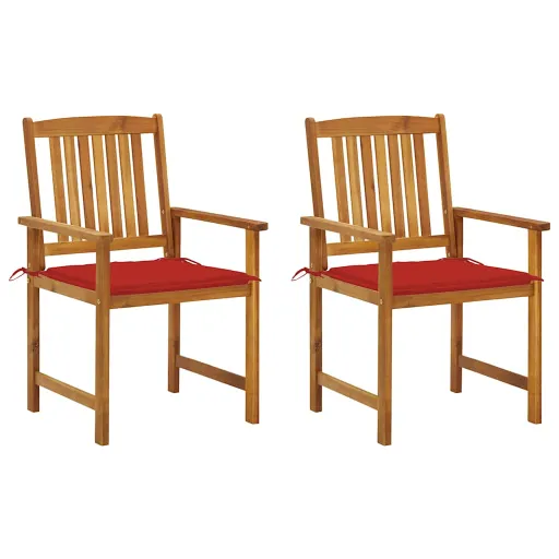 Cadeiras de Jardim com Almofadões   Acácia Maciça (2 pcs)