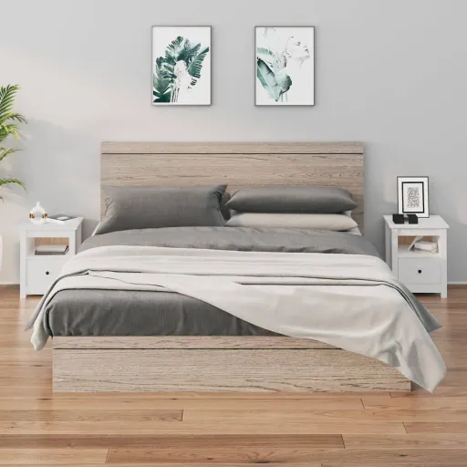 Mesas de Cabeceira   40x35x49 cm Pinho Maciço Branco (2 pcs)